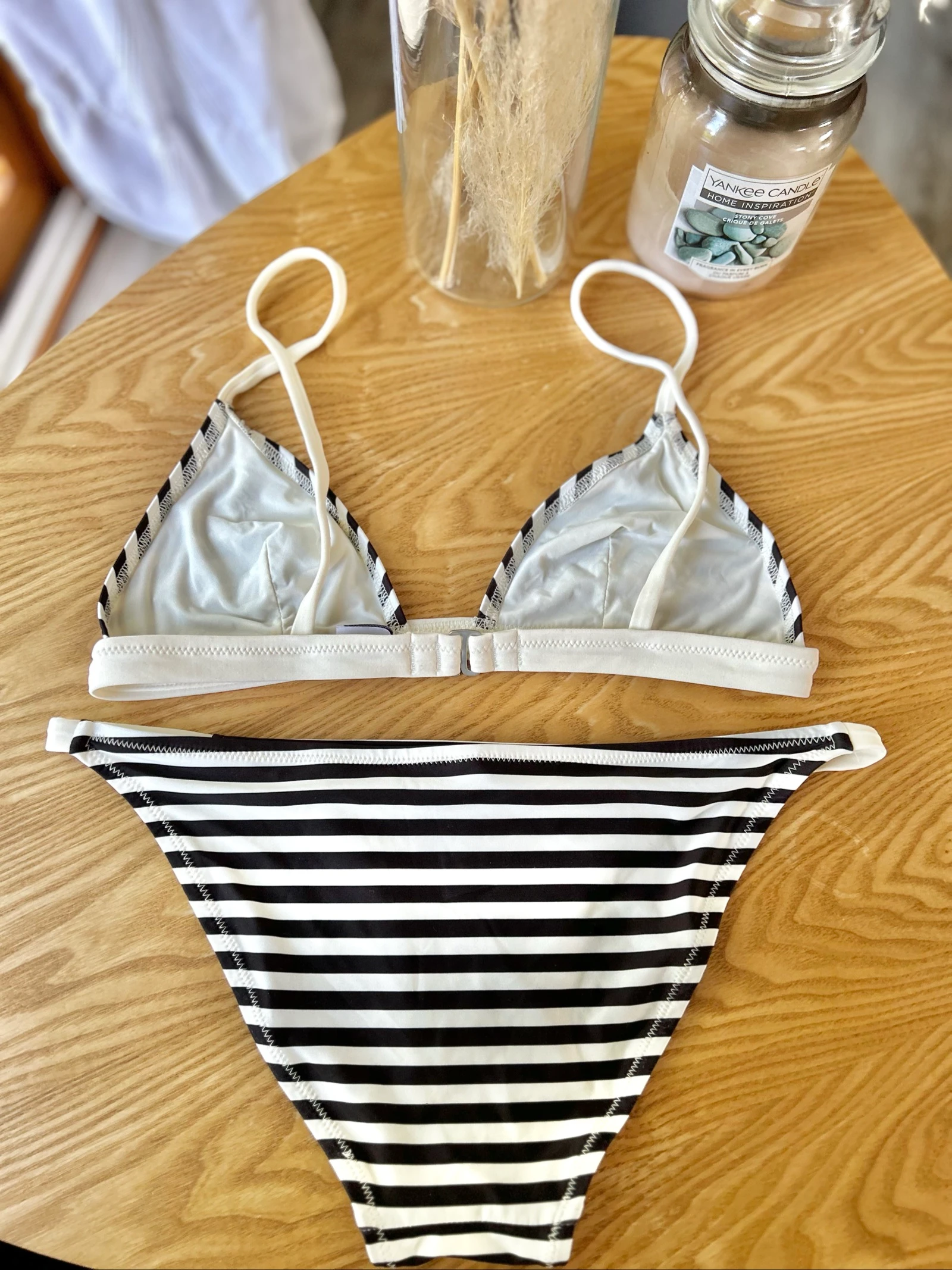 Biquíni listrado preto e branco em poliamida Tamanho M 38 Solid & Striped – photo 6
